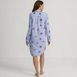 Women's Drapey Flannel Long Sleeve Button Down Knee Length Sleepshirt Nightgown, Back