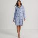 Women's Drapey Flannel Long Sleeve Button Down Knee Length Sleepshirt Nightgown, Front