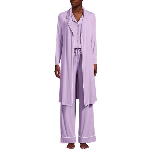 Women's Cooling 3 Piece Pajama Set - Robe Top and Pants, alternative image