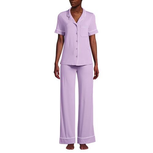 Women's Cooling 3 Piece Pajama Set - Robe Top and Pants, Front