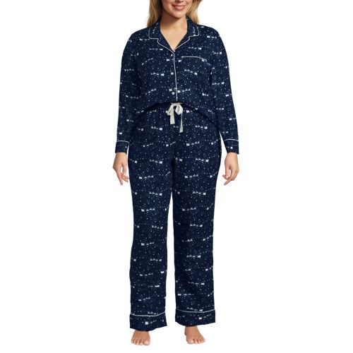 Women's Long Sleeve Print Flannel Pajama Top