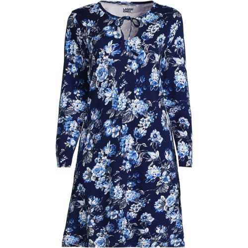 Women's Cotton Short Sleeve Knee Length Nightgown | Lands' End