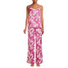 Women's Hammered Satin 2 Piece Pajama Set - Cami Top and Pants