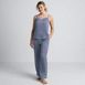 Women's Hammered Satin 2 Piece Pajama Set - Cami Top and Pants, Front