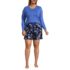 Women's Plus Size Lightweight Cotton Modal Drapey Flannel 2 Piece Pajama Set - Top and Shorts, Front