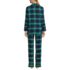 Women's Drapey Flannel 4 Piece Pajama Set - Long Sleeve Top and Pants Robe and Bag, Back