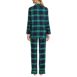 Women's Drapey Flannel 4 Piece Pajama Set - Long Sleeve Top and Pants Robe and Bag, Back