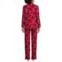 Women's Drapey Flannel 4 Piece Pajama Set - Long Sleeve Top and Pants Robe and Bag, Back