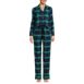 Women's Drapey Flannel 4 Piece Pajama Set - Long Sleeve Top and Pants Robe and Bag, Front