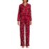 Women's Drapey Flannel 4 Piece Pajama Set - Long Sleeve Top and Pants Robe and Bag, Front