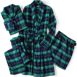 Women's Drapey Flannel 4 Piece Pajama Set - Long Sleeve Top and Pants Robe and Bag, Front