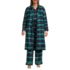 Women's Plus Size Drapey Flannel 4 Piece Pajama Set - Long Sleeve Top and Pants Robe and Bag, alternative image