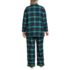 Women's Plus Size Drapey Flannel 4 Piece Pajama Set - Long Sleeve Top and Pants Robe and Bag, Back