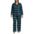 Women's Plus Size Drapey Flannel 4 Piece Pajama Set - Long Sleeve Top and Pants Robe and Bag, Front