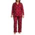 Women's Plus Size Drapey Flannel 4 Piece Pajama Set - Long Sleeve Top and Pants Robe and Bag, Front