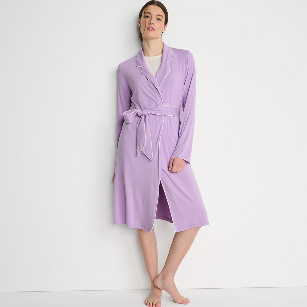 【新品未開封】piping color roomwear （ladies） Women's Cooling Robe with Piping | Lands' End