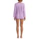 Women's Cooling 2 Piece Pajama Set - Long Sleeve Flowy Shirt and Shorts, Back