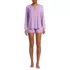 Women's Cooling 2 Piece Pajama Set - Long Sleeve Flowy Shirt and Shorts, Front