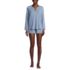 Women's Cooling 2 Piece Pajama Set - Long Sleeve Flowy Shirt and Shorts, Front