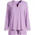 Women's Cooling 2 Piece Pajama Set - Long Sleeve Flowy Shirt and Shorts, Front