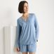 Women's Cooling 2 Piece Pajama Set - Long Sleeve Flowy Shirt and Shorts, alternative image