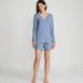 Women's Cooling 2 Piece Pajama Set - Long Sleeve Flowy Shirt and Shorts, Front