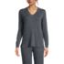 Women's Petite Cashtouch Faux Cashmere Cozy Long Sleeve Pajama Top, Front