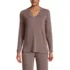 Women's Cashtouch Faux Cashmere Cozy Long Sleeve Pajama Top, Front