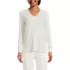 Women's Cashtouch Faux Cashmere Cozy Long Sleeve Pajama Top, Front