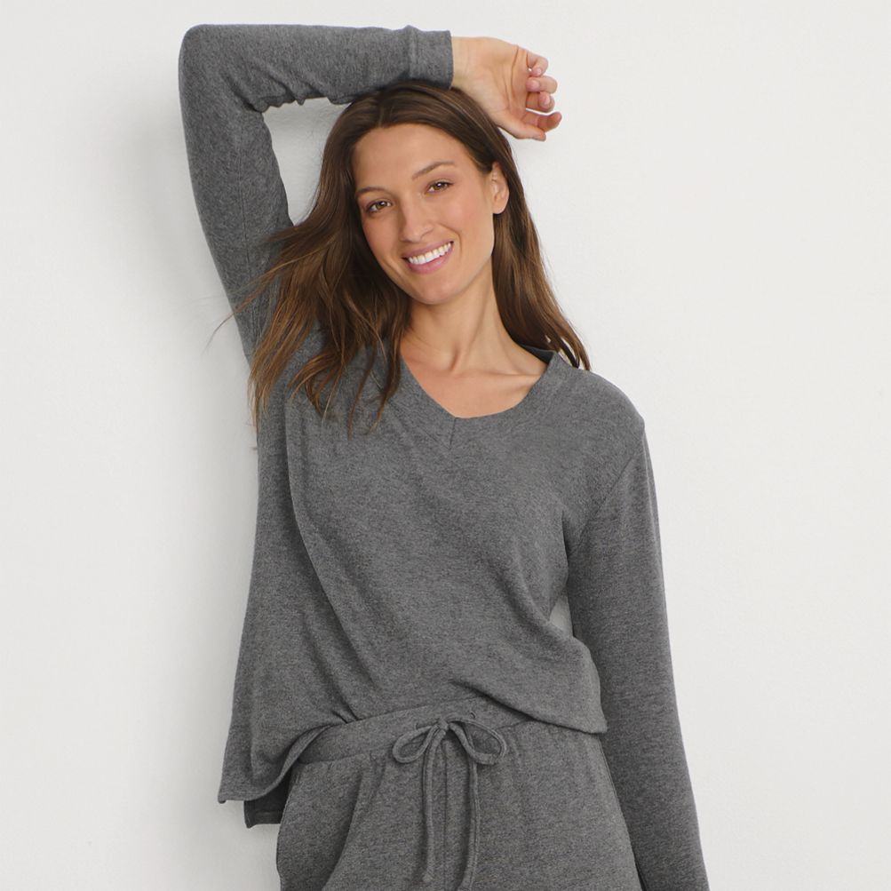 売れ筋商品|||ランズエンド カットソー トップス レディース Women's Cashtouch Faux Cashmere Cozy Long Sleeve Pajama Top Rosewood smoke Women's Cashtouch Faux Cashmere Cozy Long Sleeve Pajama Top