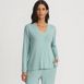 Women's Cashtouch Faux Cashmere Cozy Long Sleeve Pajama Top, Front