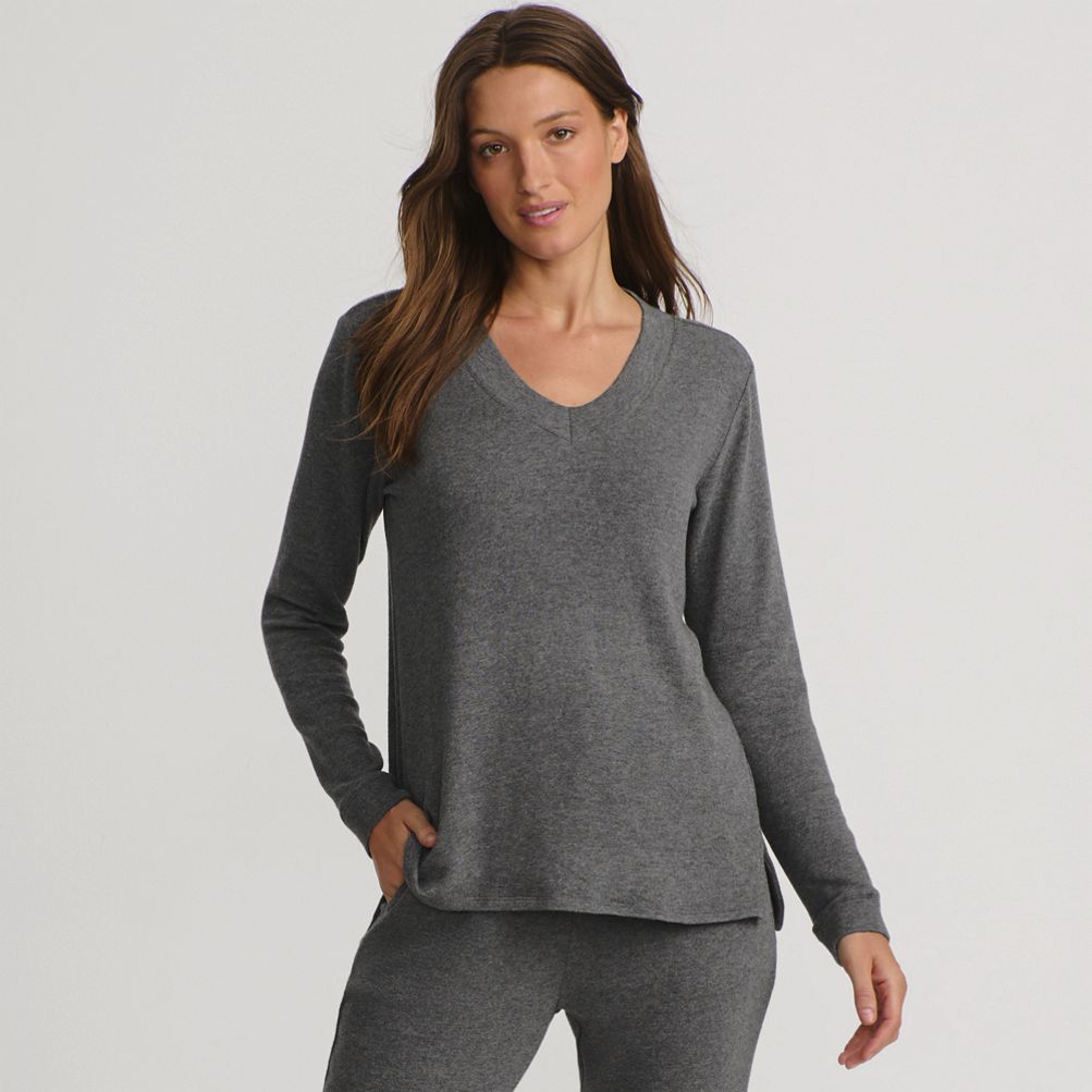 売れ筋商品|||ランズエンド カットソー トップス レディース Women's Cashtouch Faux Cashmere Cozy Long Sleeve Pajama Top Rosewood smoke Women's Cashtouch Faux Cashmere Cozy Long Sleeve Pajama Top