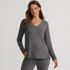 Women's Cashtouch Faux Cashmere Cozy Long Sleeve Pajama Top, Front