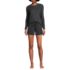 Women's Cozy Brushed Rib 2 Piece Pajama Set - Long Sleeve Top and Shorts, Front