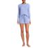 Women's Cozy Brushed Rib 2 Piece Pajama Set - Long Sleeve Top and Shorts, Front