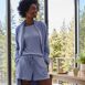 Women's Cozy Brushed Rib 2 Piece Pajama Set - Long Sleeve Top and Shorts, alternative image