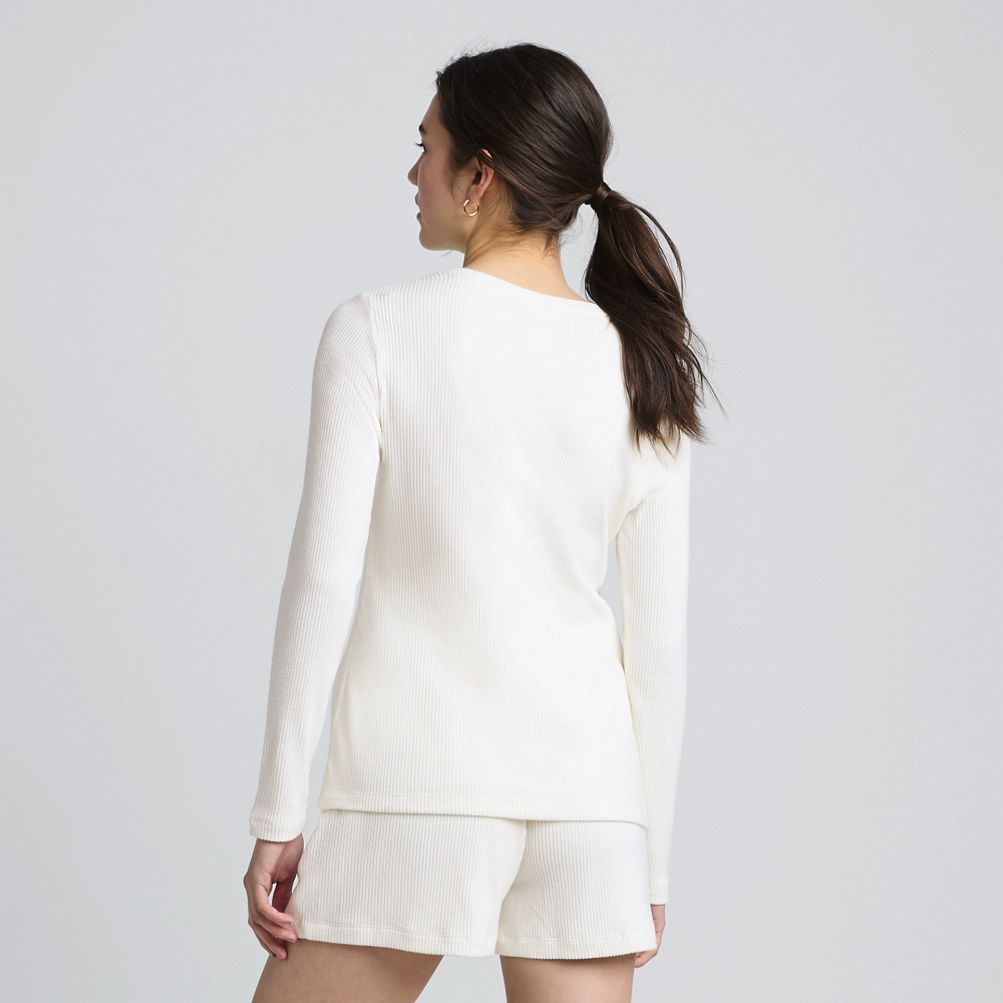 Women's Cozy Brushed Rib 2 Piece Pajama Set - Long Sleeve
