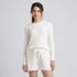 Women's Cozy Brushed Rib 2 Piece Pajama Set - Long Sleeve Top and Shorts, Front