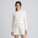 Women's Cozy Brushed Rib 2 Piece Pajama Set - Long Sleeve Top and Shorts, Front