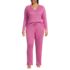 Women's Plus Size Cozy 2 Piece Pajama Set - Long Sleeve Top and Pants, Front