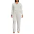 Women's Plus Size Cozy 2 Piece Pajama Set - Long Sleeve Top and Pants, Front