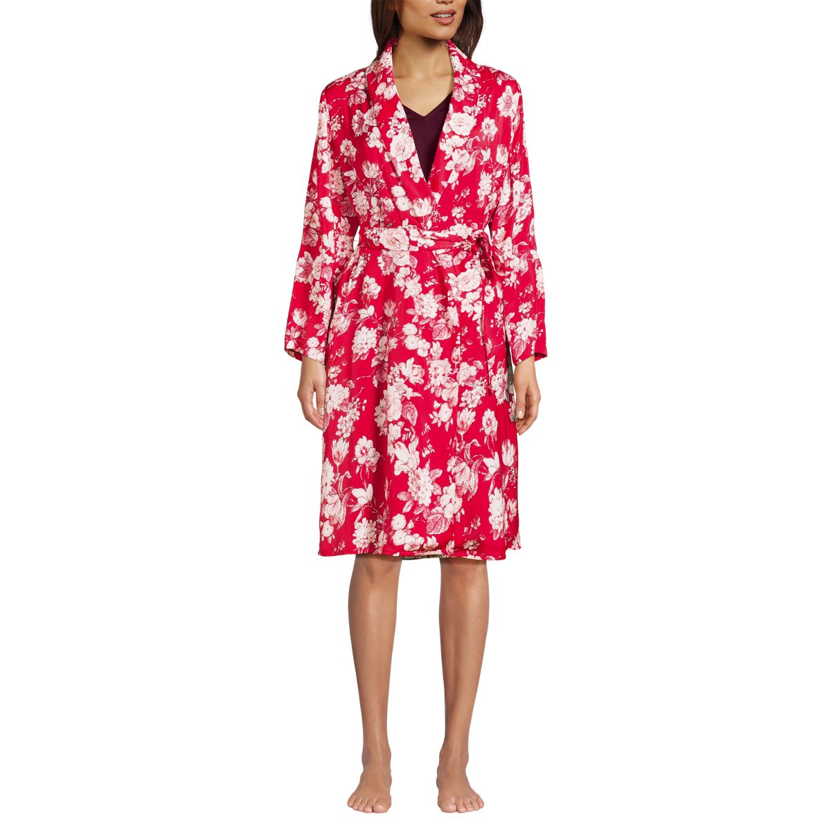 Women's Hammered Satin 2 Piece Pajama Set - Nightgown and Robe