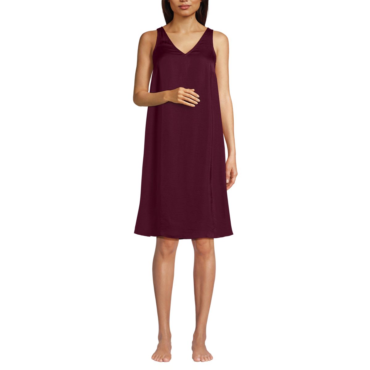 Women's Hammered Satin 2 Piece Pajama Set - Nightgown and Robe