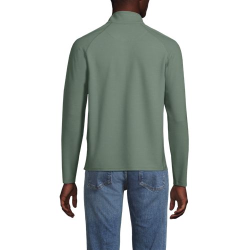 thumbnail image 2 of Mens Zip Sweater Pullover Knit Long Sleeve Crew Neck 100 2 of 13