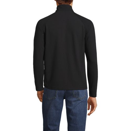  Lands' End Strukturiertes Langarm-shirt Mit Troyer-kragen Social/active, Herren, Größe:44-46 Regular, Schwarz, Elasthan/lyocell (viskose)/polyester-mischung, By  