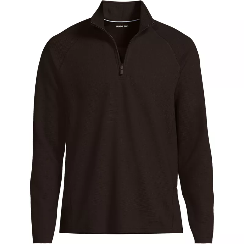 Men's Long Sleeve Waffle Quarter Zip, Front