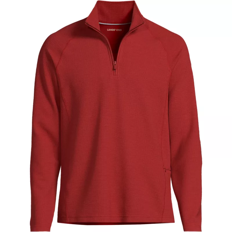 Men's Long Sleeve Waffle Quarter Zip, Front