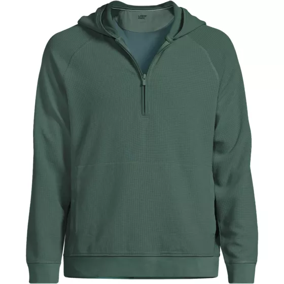 Men's Long Sleeve Waffle Quarter Zip Hoodie - primary