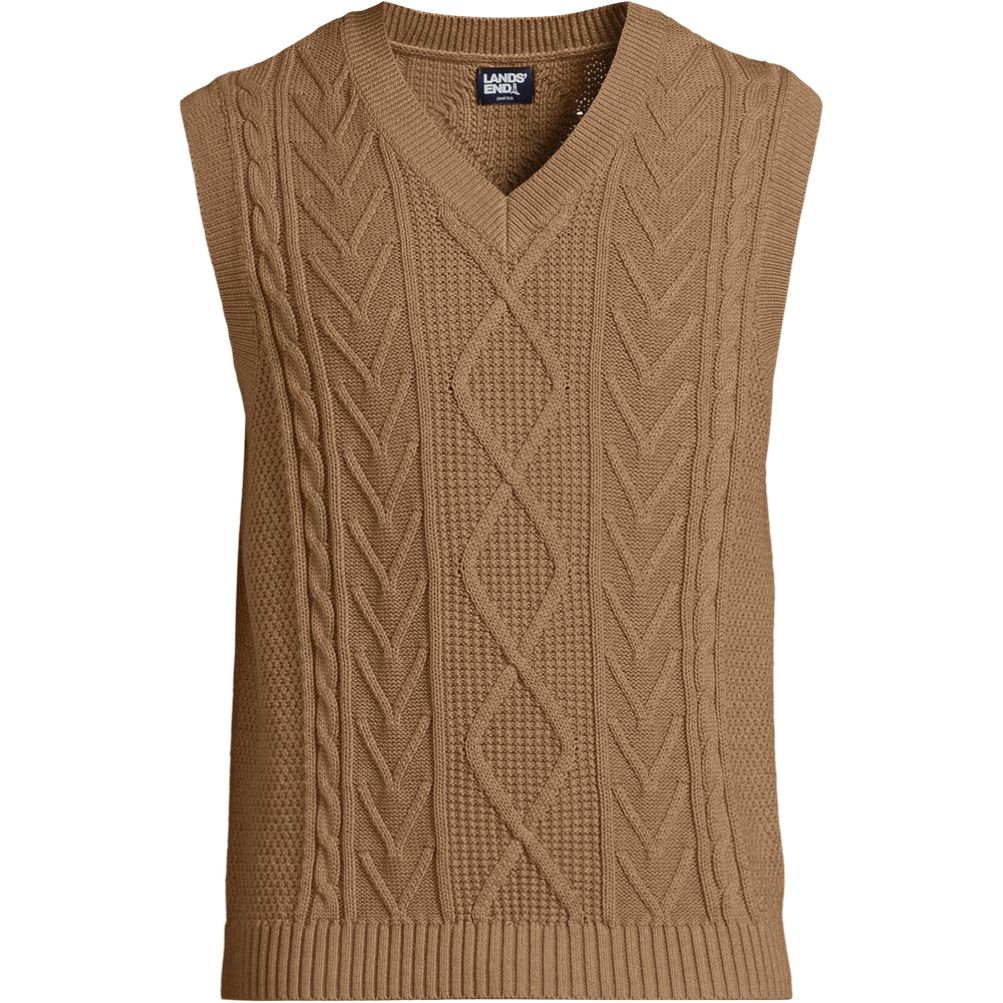 Men s Cable Sweater Vest Lands End