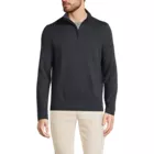 Men's Long Sleeve Fine Gauge Cotton Quarter Zip Sweater